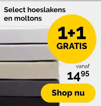 Beter Bed Select hoeslakens en moltons aanbieding