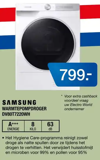 Electroworld Samsung warmtepompdroger aanbieding