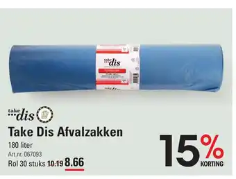 Sligro Take Dis Afvalzakken 180 liter rol 30 stuks aanbieding