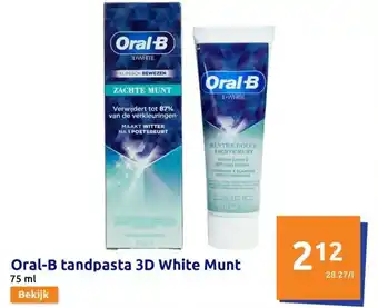 Action Oral-b tandpasta 3d white munt 75ml aanbieding