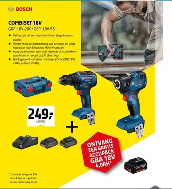 Isero Bosch Combiset 18V GDR 18V-200+GSR 18V-55 aanbieding