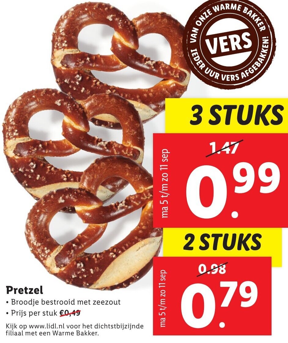 Pretzel 2 stuks aanbieding bij Lidl