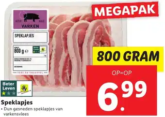 Lidl Speklapjes 800g aanbieding