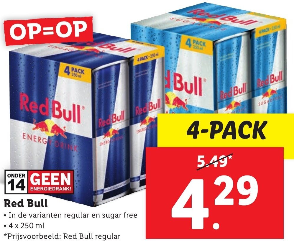 Red Bull 4x250ml aanbieding bij Lidl