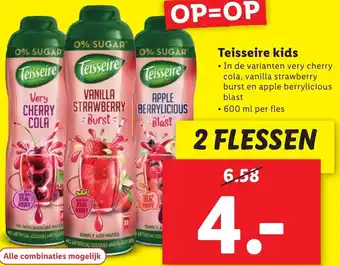 Lidl Teisseire kids 600ml 2 flessen aanbieding