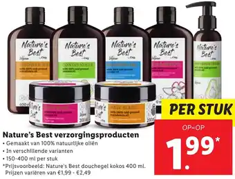 Lidl Nature's Best verzorgingsproducten 150ml aanbieding