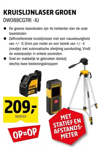 Isero Kruislijnlaser groen DW088CGTRI-XJ aanbieding