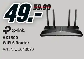 MediaMarkt Tp-link AX1500 WiFi 6 Router aanbieding