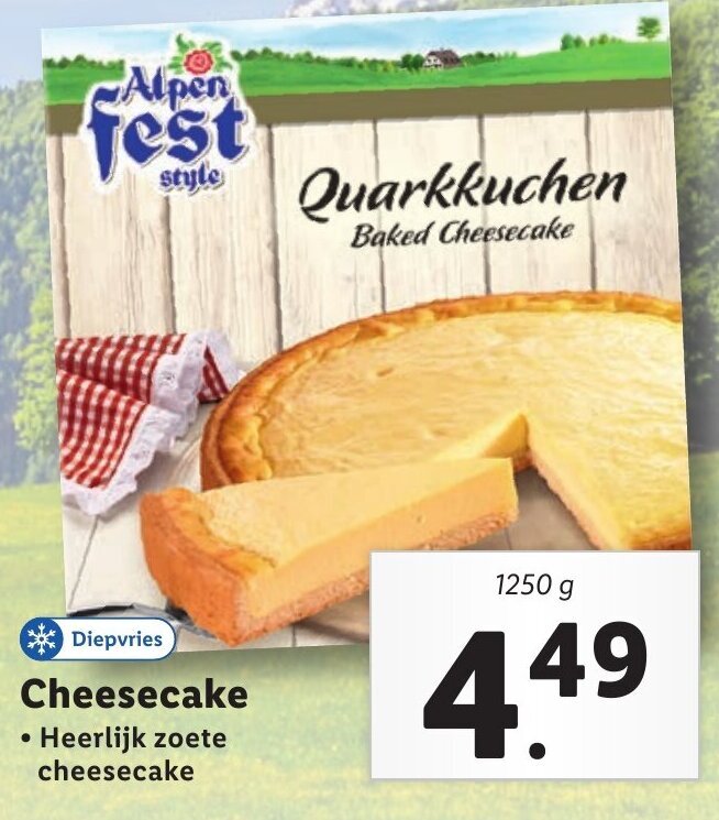 Cheesecake 1250g aanbieding bij Lidl