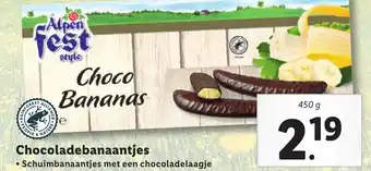 Lidl Chocoladebanaantjes 450g aanbieding