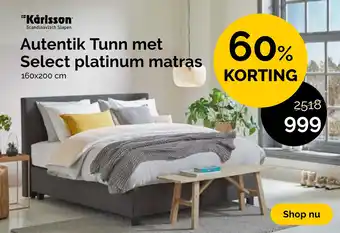 Beter Bed Autentik Tunn met Select platinum matras 160x200 cm aanbieding