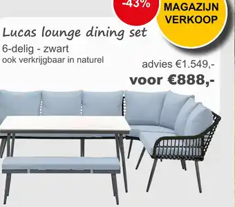 Tuinmeubelland Lucas lounge dining set aanbieding