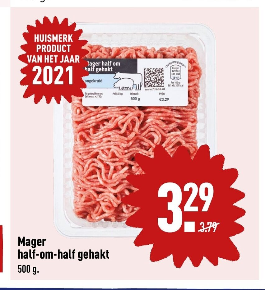 Mager halfomhalf gehakt 500 g aanbieding bij ALDI
