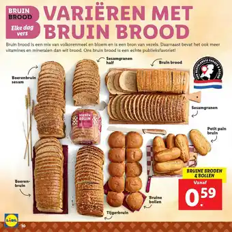 Lidl Boerenbruin Sesam, Sesamgranen Half, Bruid Brood, Sesamgranen, Petit Pain Bruin, Bruine Bollen, Tijgerbruin Of Boerenbruin aanbieding