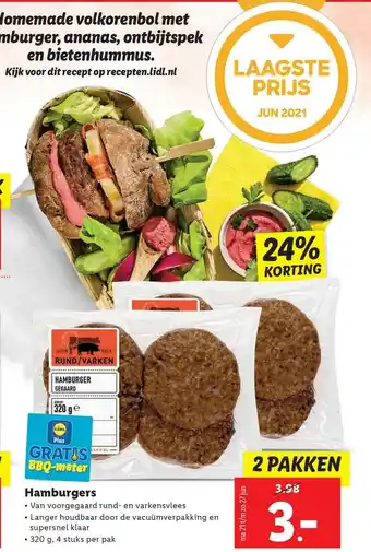 Lidl Hamburgers 24% Korting aanbieding