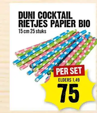 Dirck 3 Duni Cocktail Rietjes Papier Bio aanbieding