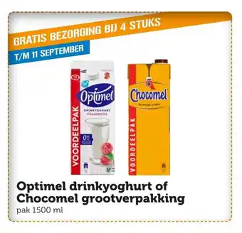 Coop Optimel drinkyoghurt of Chocomel grootverpakking 1500 ml aanbieding