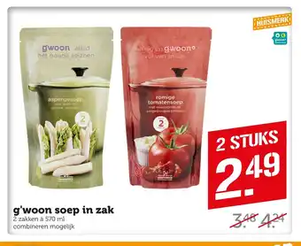 Coop G'woon soep 2 zakken a 570 ml aanbieding