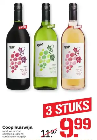 Coop Coop huiswijn 1000 ml aanbieding