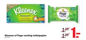 Coop Kleenex of page vochtig toiletpapier aanbieding