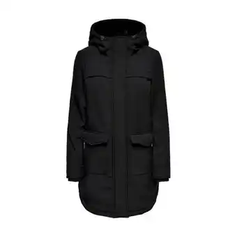 ONLY Only only effen gekleurde parka jas dames zwart aanbieding