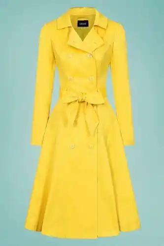 TopVintage Collectif 40s korrina swing trench coat in yellow aanbieding