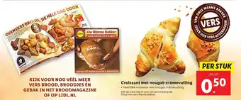 Lidl Croissant met nougat-cremevulling aanbieding