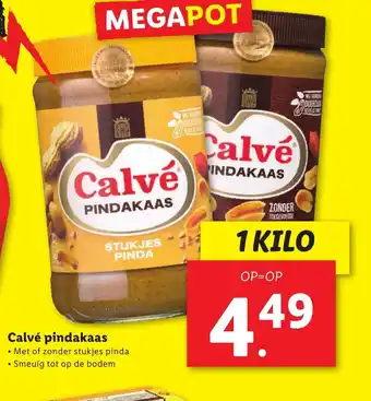 Lidl Calve pindakaas 1 kilo aanbieding