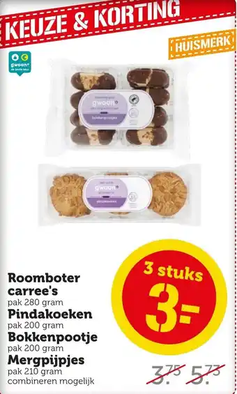 Coop Roomboter carree's pak 280 gram aanbieding