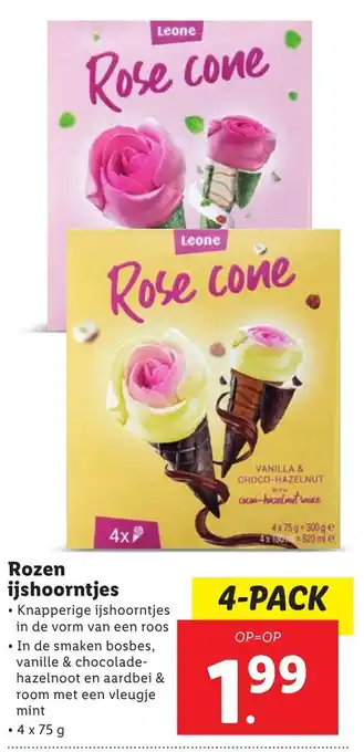 Lidl Rozen ijshoorntjes 75 g aanbieding