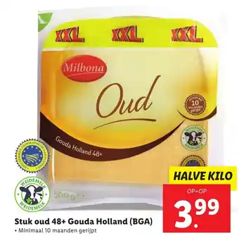 Lidl Stuk oud 48+ gouda holland (bga) aanbieding