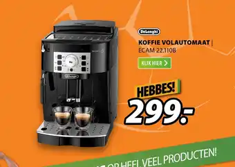 Expert Delonghi koffie volautomaat ecam 22.110b aanbieding