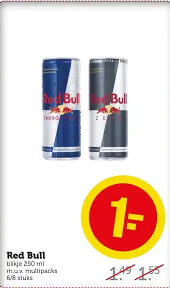 Coop Red Bull blikje 250ML aanbieding