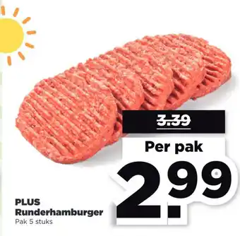 PLUS Runderhamburger aanbieding