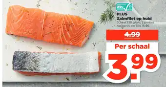 PLUS Plus zalmfilet op huid 250 gram aanbieding