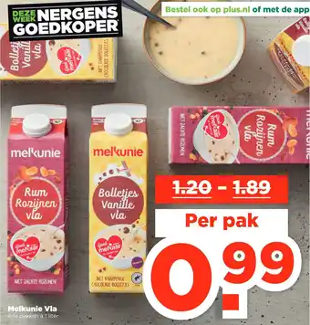 PLUS Melkunie vla 1 liter aanbieding