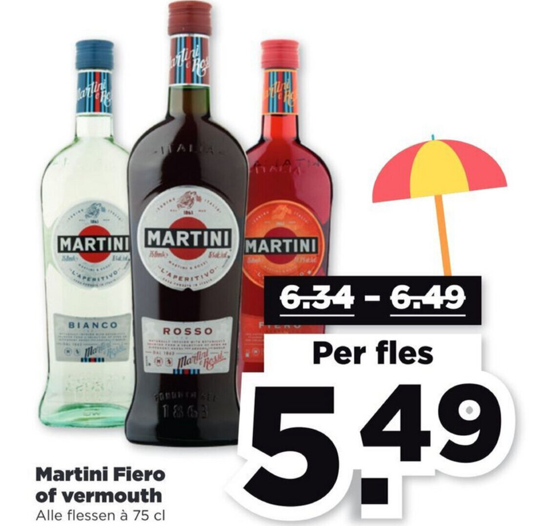 Martini fiero of vermouth aanbieding bij PLUS