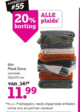 Leen Bakker Plaid ilona aanbieding