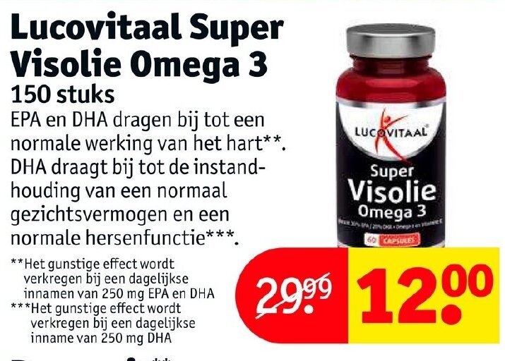Lucovitaal Super Visolie Omega 3 150 stuks aanbieding bij Kruidvat
