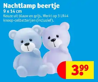 Kruidvat Nachtlamp beertje 9 x 14cm aanbieding