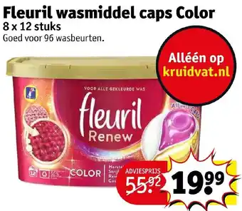 Kruidvat Fleuril wasmiddel caps Color 8x12 stuks aanbieding