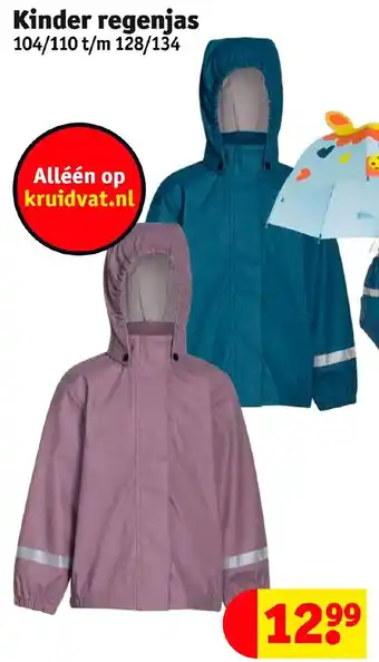 Kruidvat Kinder regenjas 104/110 t/m 128/134 aanbieding