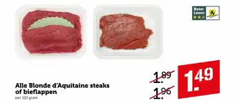 Coop Alle blonde d'aquitaine steaks of bieflappen aanbieding