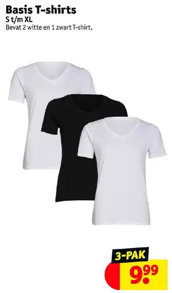 Kruidvat Basis T-shirt S t/m XL 3-pak aanbieding