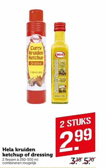 Coop Hela kruiden ketchup of dressing 250-500 ml aanbieding