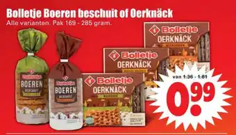 Dirk Bolletje Boeren beschuit of oerknaack 169-285g aanbieding