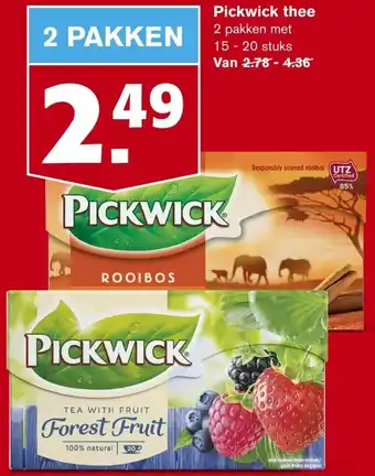 Hoogvliet Pickwick thee 15 stuks 2 pakken aanbieding