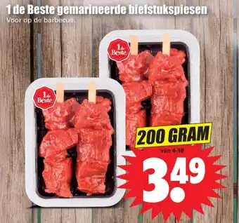 Dirk 1 de Beste Gemarineerde biefstukspiesen 200g aanbieding