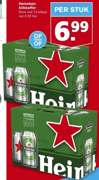 Hoogvliet Heineken blikkoffer 0.33L aanbieding