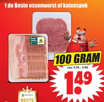 Dirk 1 de Beste ossenworst of katenspek 100g aanbieding